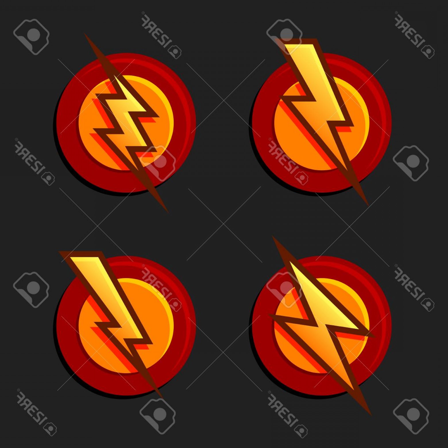 1560x1560 Photostock Vector Superhero Sign With Flash Icons Set Vector
