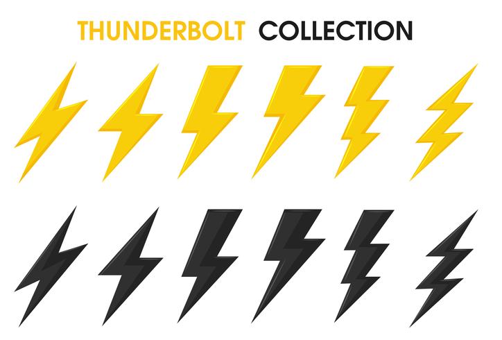 724x490 Thunder And Bolt Lighting Flash Vector Collection Set Isolate