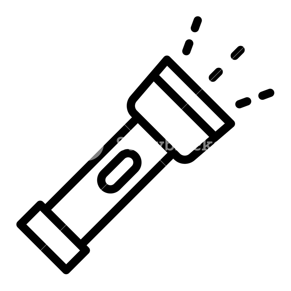 1000x1000 Flashlight Icon Outline Flashlight Vector Icon For Web Design
