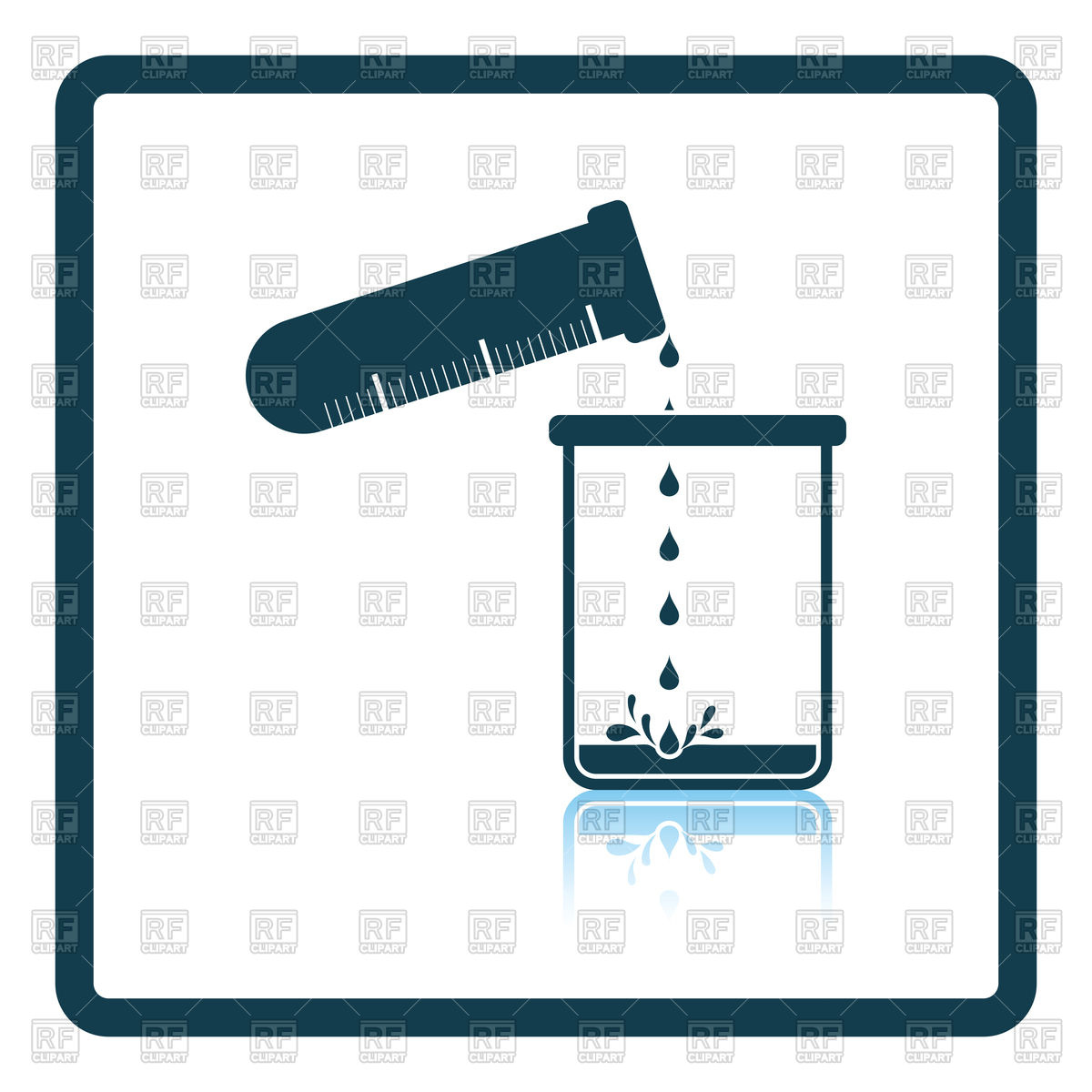 1200x1200 Icon Of Chemistry Beaker Pour Liquid In Flask Vector Image