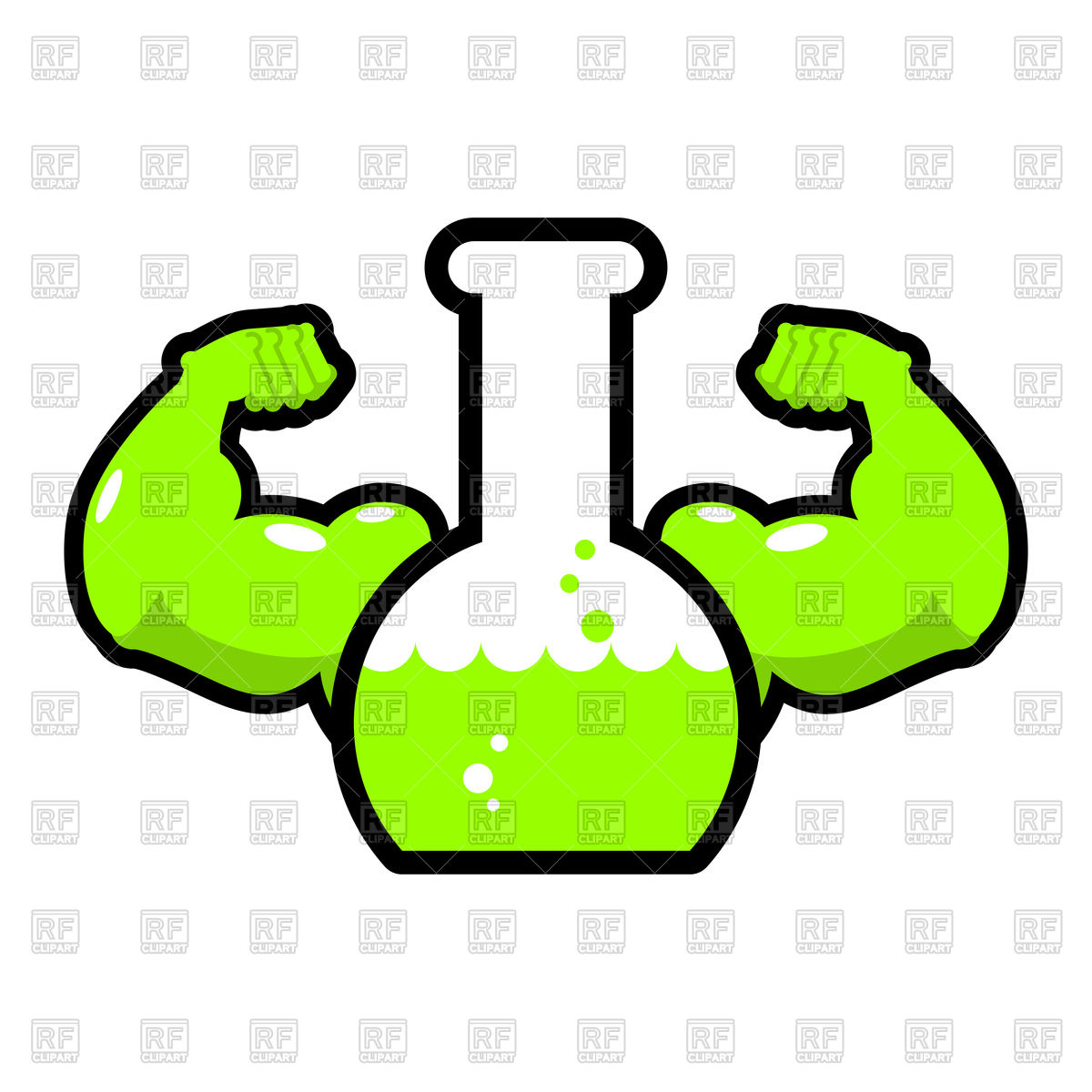 1200x1200 Strong Green Chemical Flask Vector Image Of Conceptual