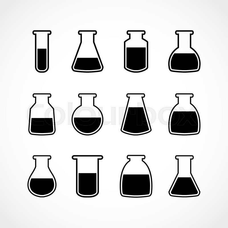 800x800 Vector Black Laboratory Flask Stock Vector Colourbox