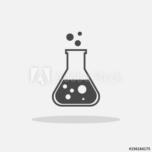 500x500 Laboratory Chemical Flask Vector Icon For Scientific Reaction