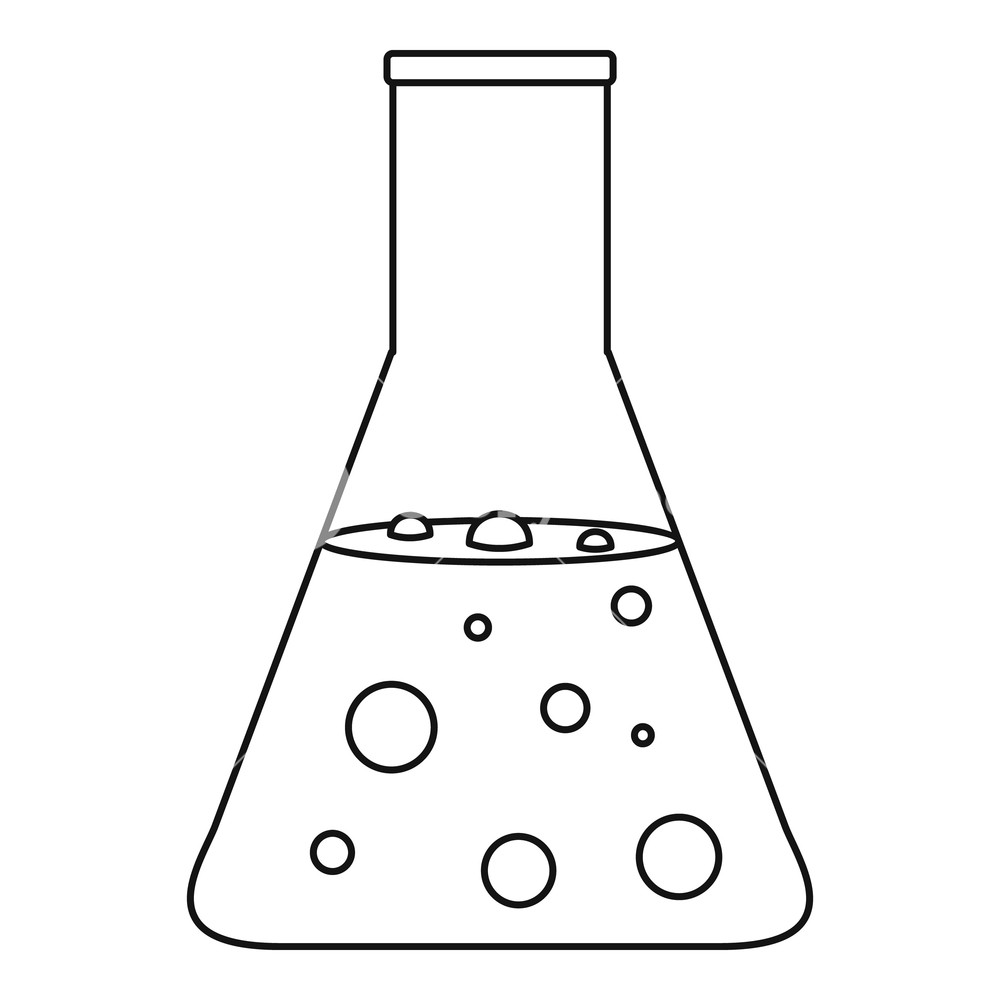 1000x1000 Chemical Flask Icon Outline Illustration Of Chemical Flask Vector