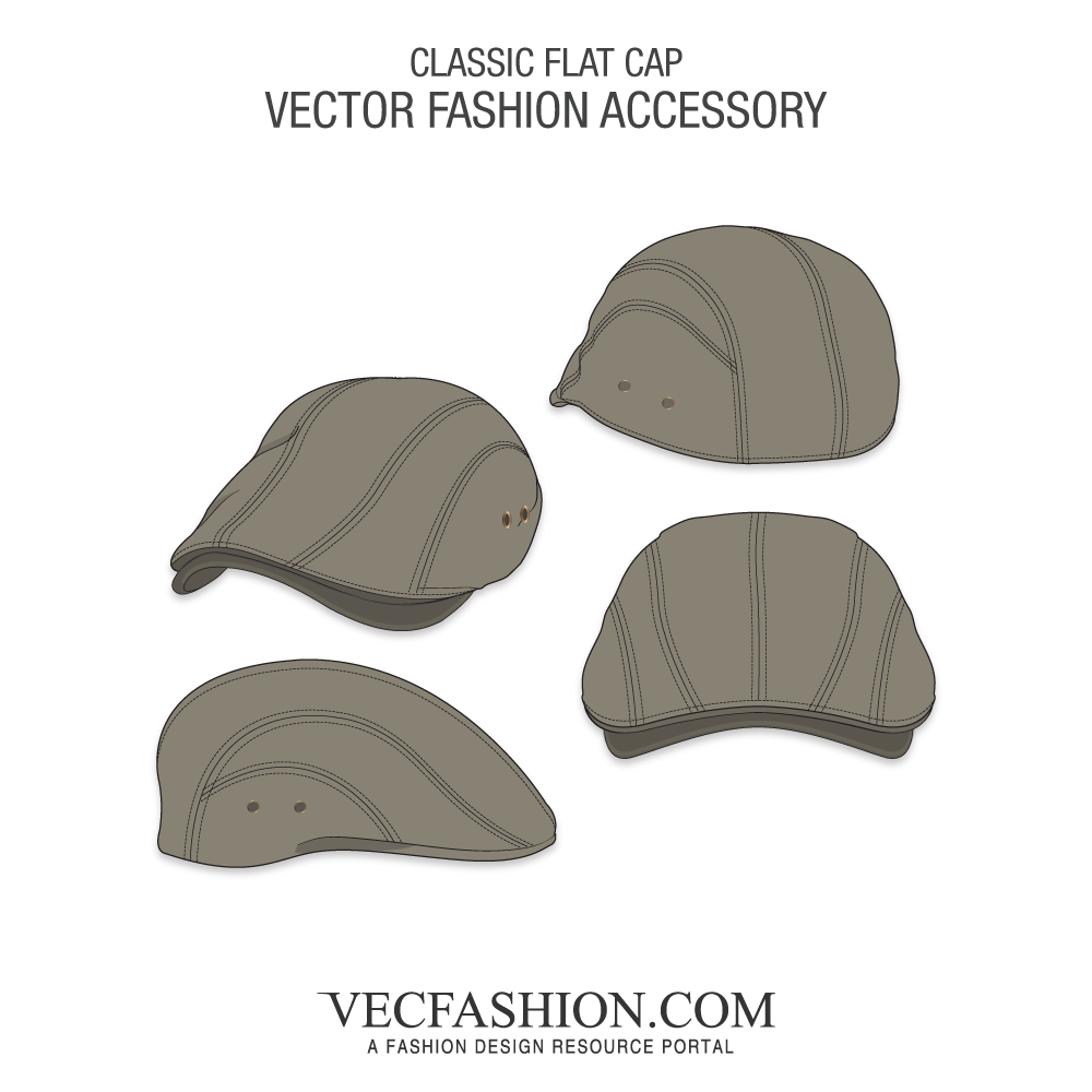 1000x1000 Classic Flat Cap Vector