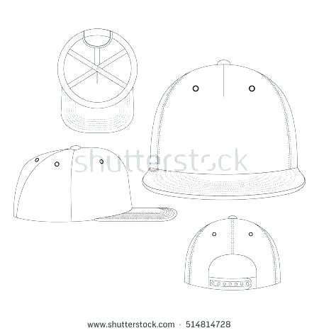 450x470 Baseball Hat Design Template Cap Vector Flat Custom For Girl White