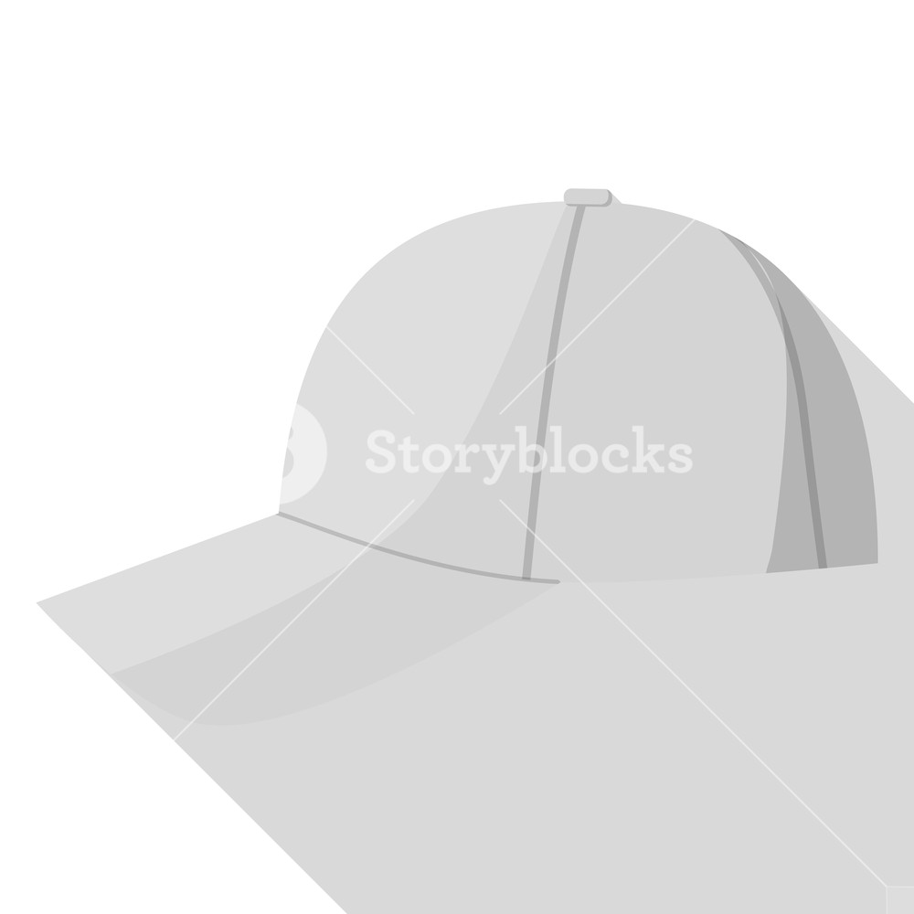 1000x1000 Side View Of Grey Baseball Cap Icon Flat Illustration Of Side