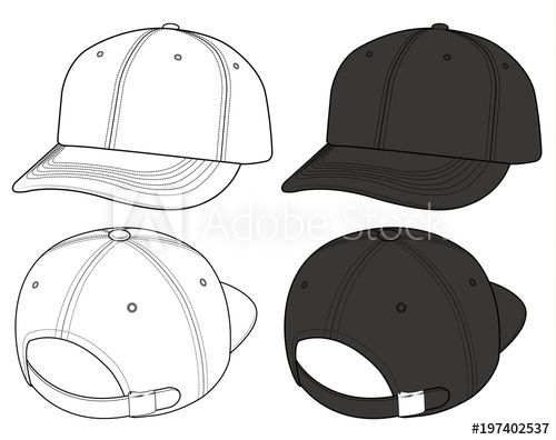 500x396 Basic Ball Cap Vector Illustration Flat Sketches Template