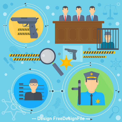 500x500 Court Justice Flat Design Vector Free Download