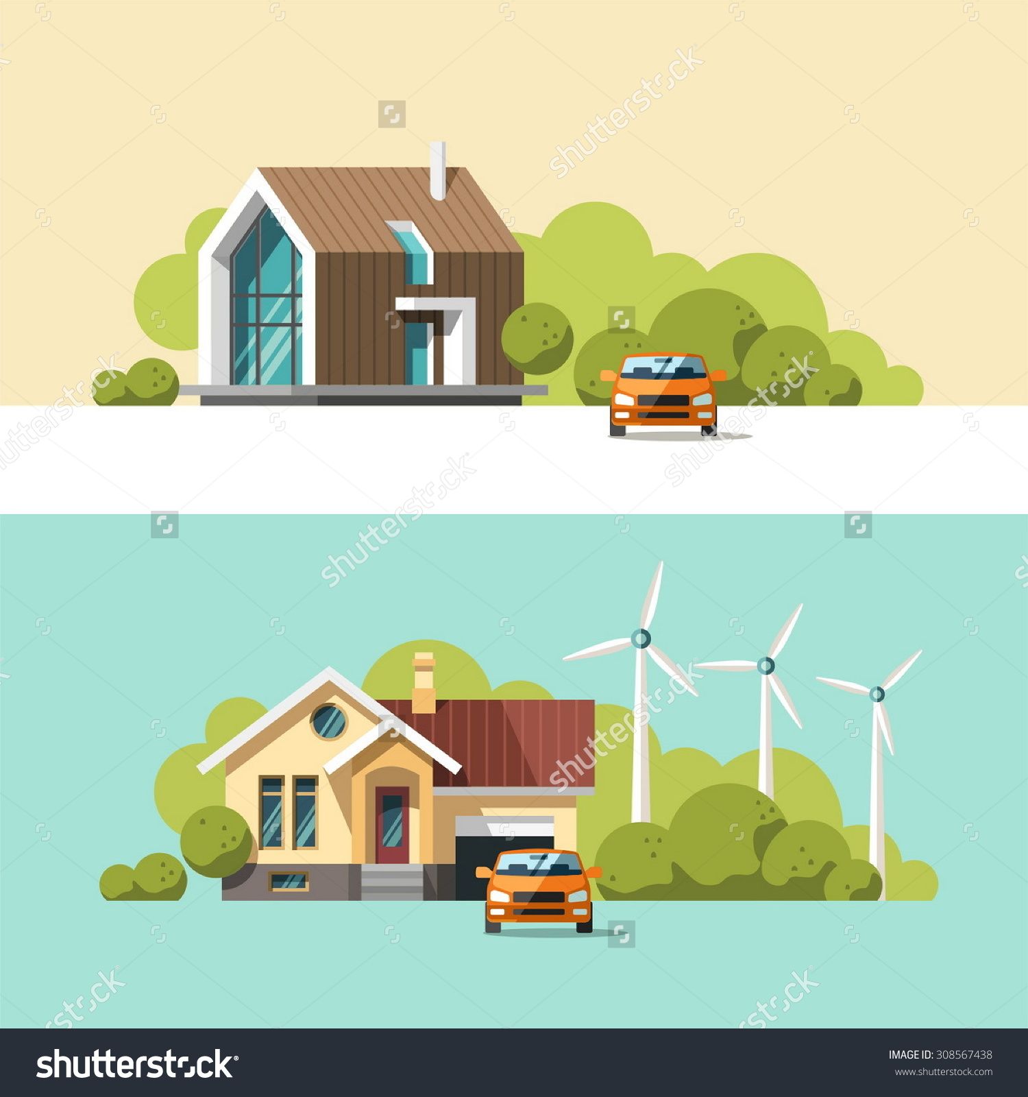 1500x1600 Family Home Traditional And Modern House Flat Design Vector