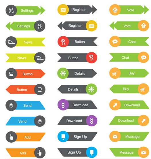 525x555 Flat Design Elements Vector Free Download