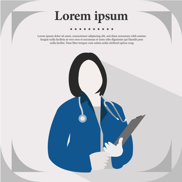 640x640 Medical Doctor Profile Icon Female Portrait Flat Design Vector