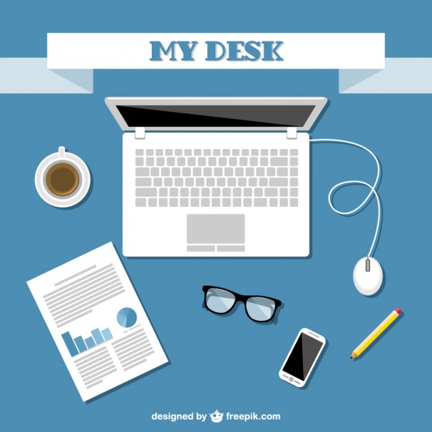 626x626 Office Kit Flat Design Free Vector