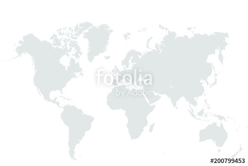 500x334 Grey World Map Vector Isolated On White Background Flat Earth