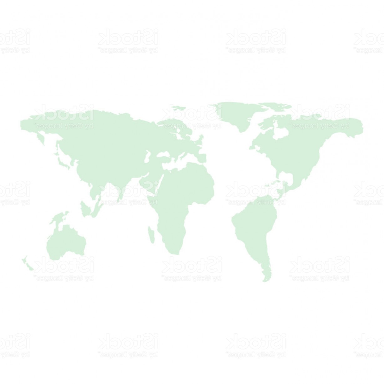 1228x1228 World Map Vector Isolated On White Background Flat Earth Green