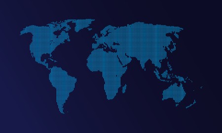 450x270 Dotted World Map Vector, Flat Earth Map For Website, Annual Report