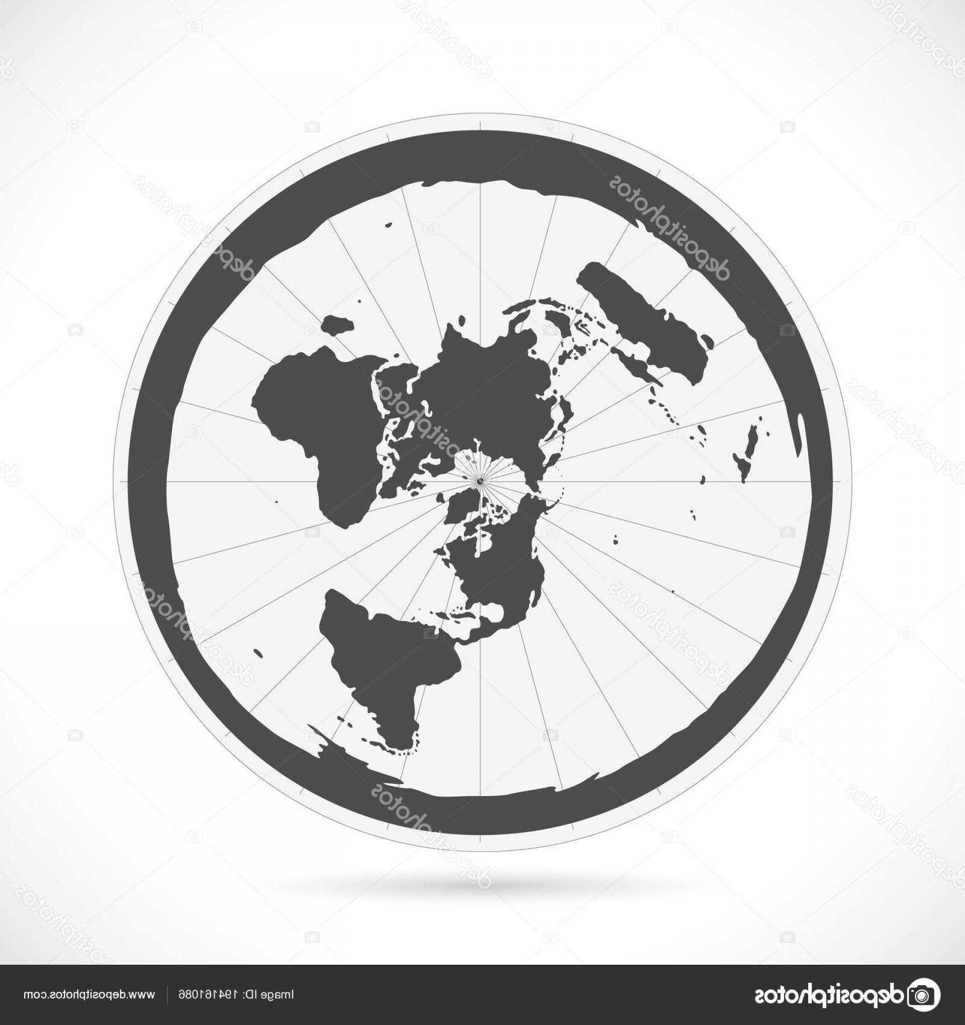 Flat Earth Map Black And White - Map of world