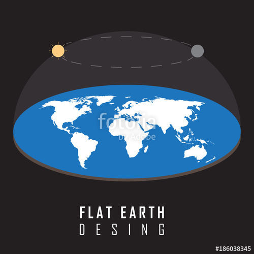 500x500 Flat Earth Desing Concept Illustration Vector Graphic Stock Image
