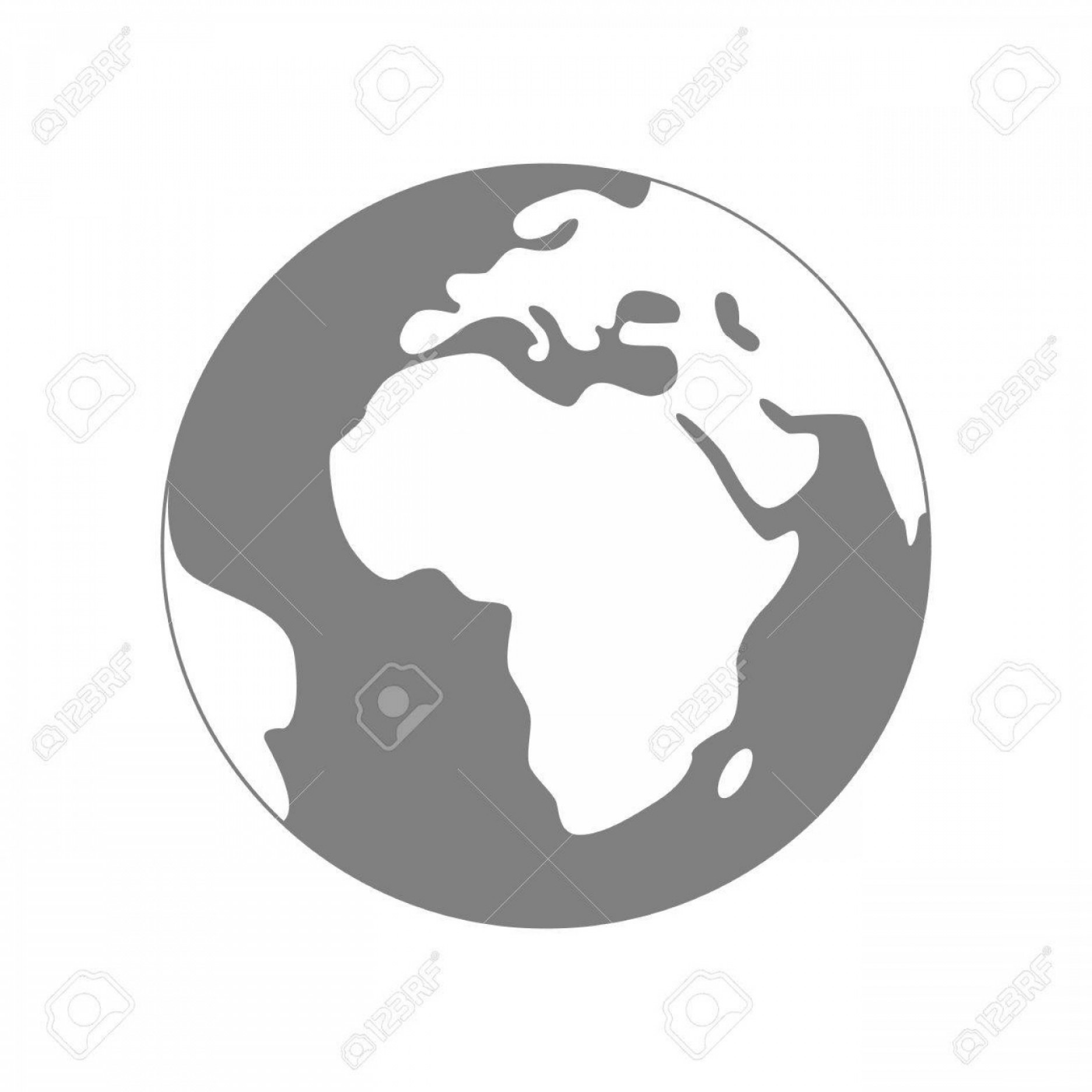 1872x1872 Photostock Vector Isolated Planet Earth On White Background Simple