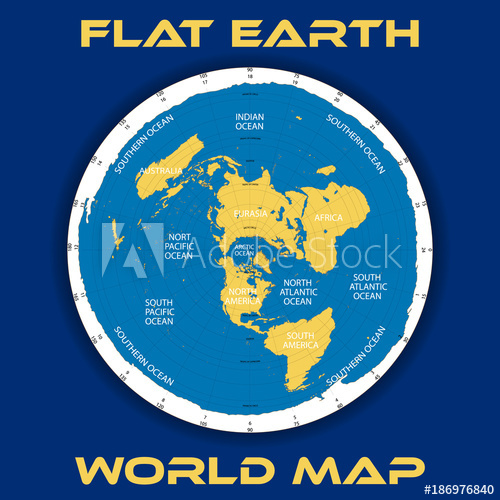 500x500 Schematic Vector Map Of The Theory Of A Flat Earth