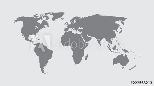 500x282 World Map Vector, Isolate On Blank Background, Flat Earth Map