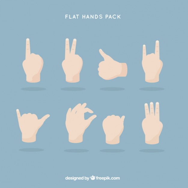 626x626 Flat Hands Pack Vector Free Download
