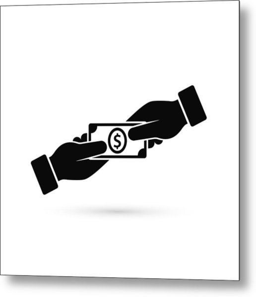516x600 Hand Giving Money To Other Hand Vector Icon, Simple Isolated Black