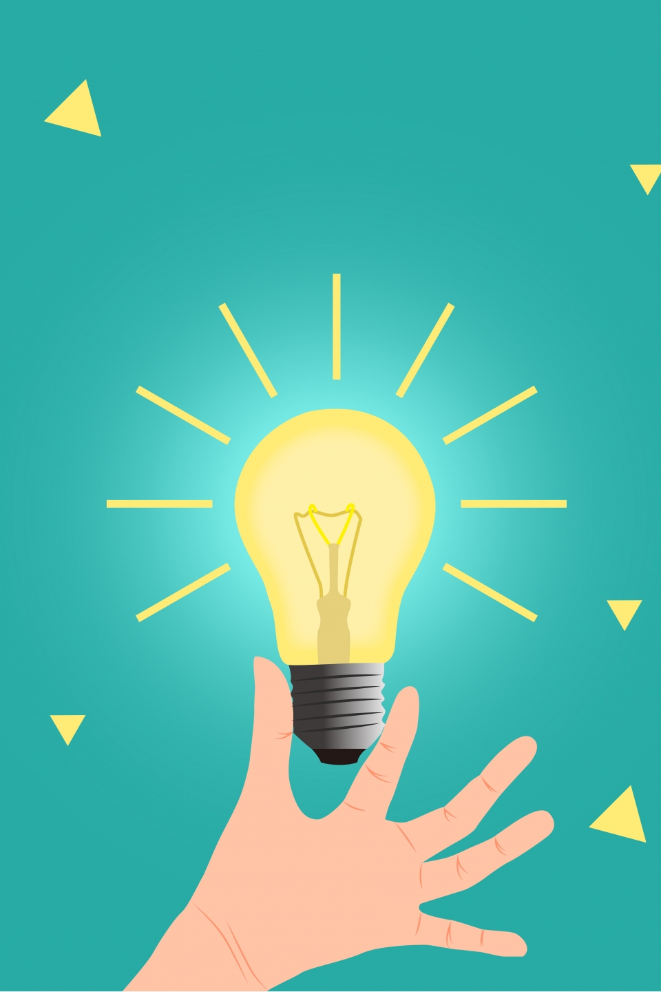 960x1440 Mind Thought Bulb Vector Business Flat Hand Drawn Poster