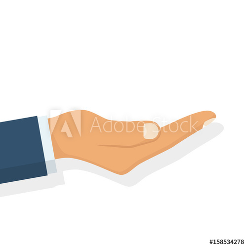 500x500 Outstretched Hand Vector Illustration Flat Design Isolated