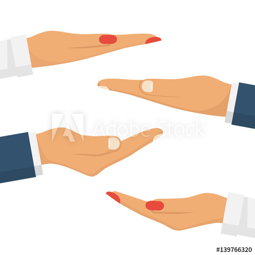 500x500 Set The Hands Of Men And Women Palms Up To Showcase Objects