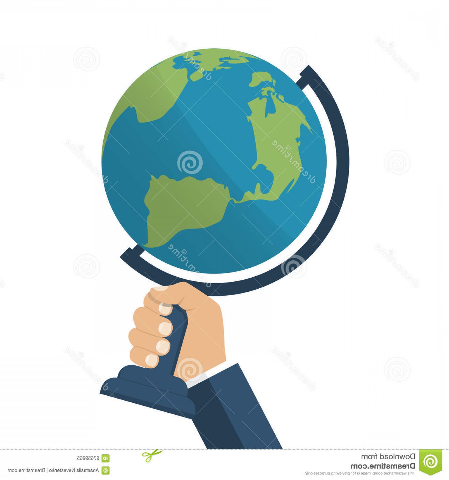 1560x1668 Stock Illustration Globe Holding Hands Men Protect Environment