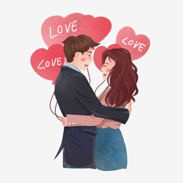 640x640 Flat Hand Drawn Romantic Love Couple Vector, Romantic, Love