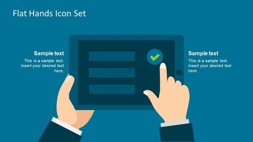 870x489 Flat Vector Icon Hand And Tablet Template