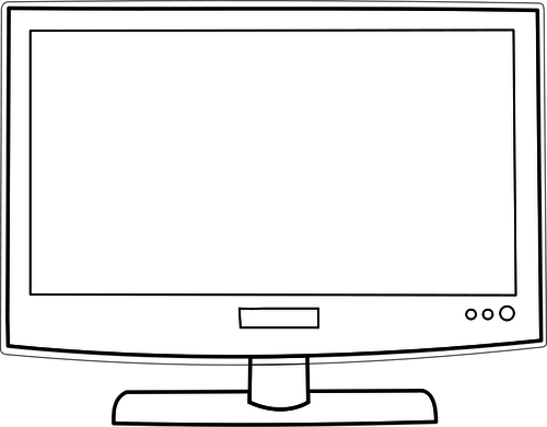 Flat Screen Television Set Vector Image 500x390 Flat Screen Television Set Vector Image
