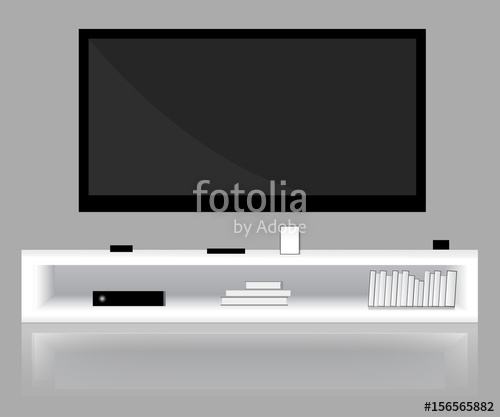 Modern Bright Room With Flat Screen Tv, Low Shelf Graphic 500x417 Modern Bright Room With Flat Screen Tv, Low Shelf Graphic
