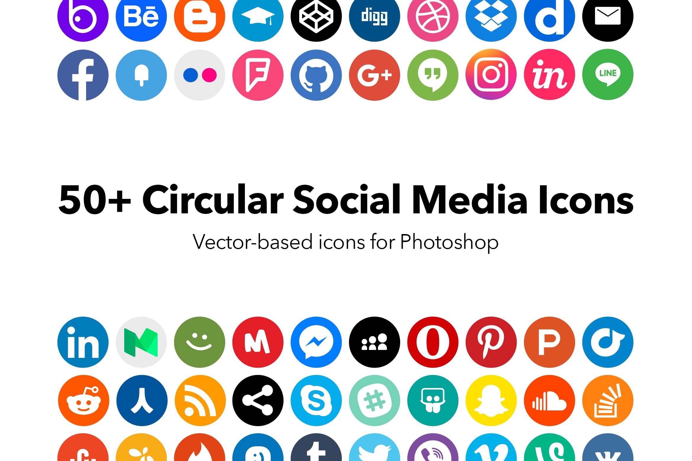 2340x1560 Circular Flat Social Icons