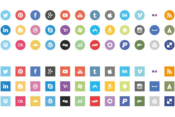 600x400 Tabs Vector Social Media Logo Flats Images