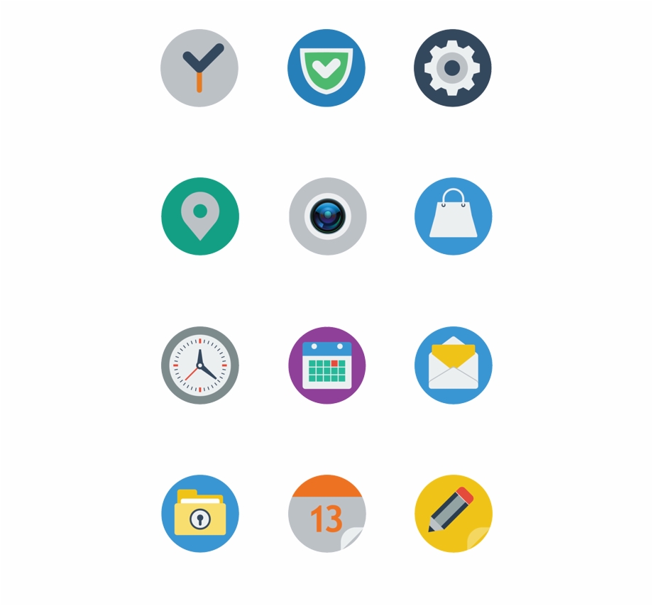 920x854 Flat Social Media Icons Png
