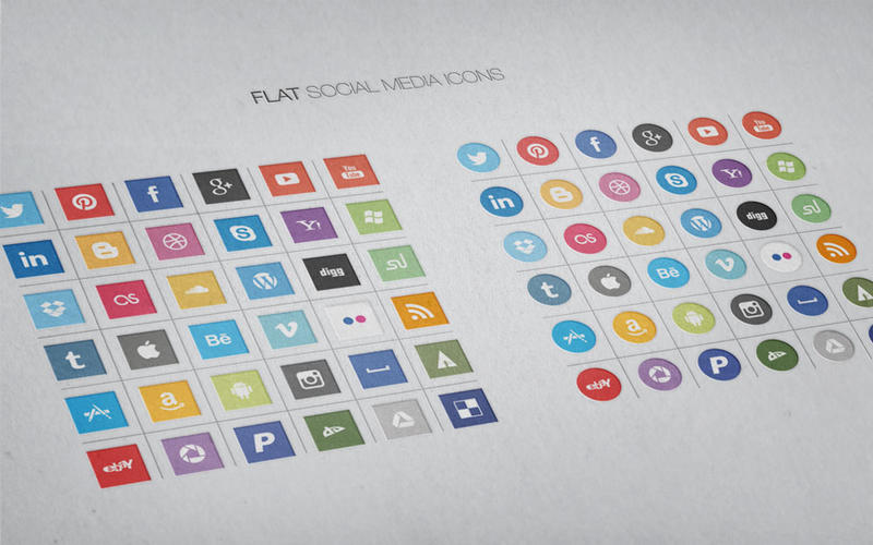 800x500 Free Flat Round Or Square Vector Social Media Icons Creative Beacon