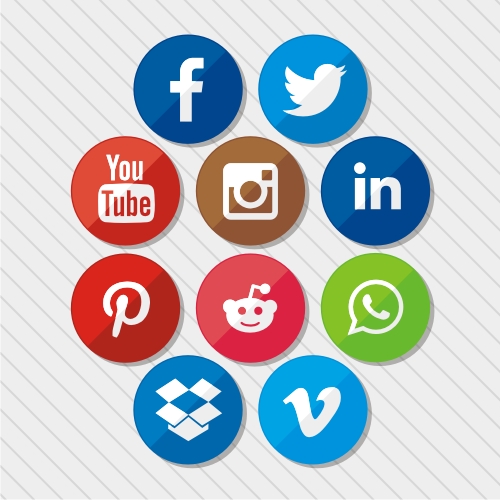 Flat Social Media Icons Vector at Vectorified.com | Collection of Flat ...