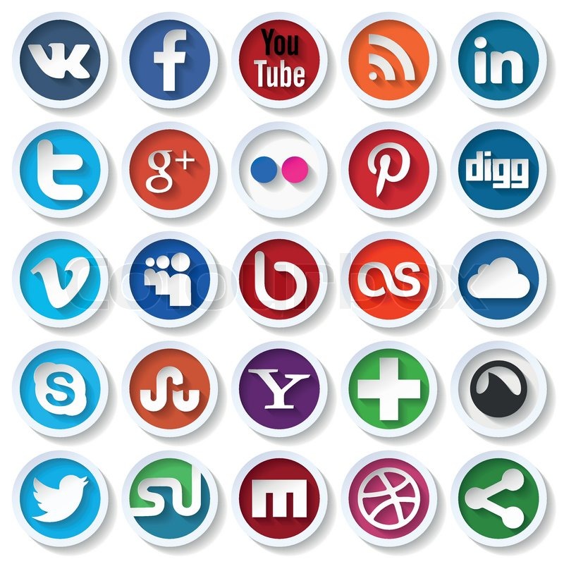 Flat Social Media Icons Vector at Vectorified.com | Collection of Flat ...