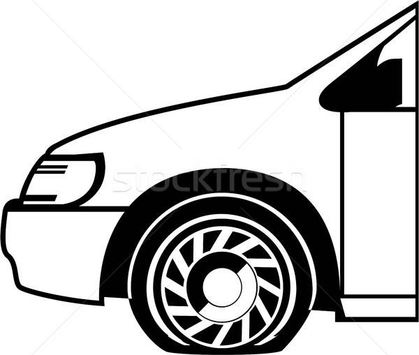 Flat Tire Black And White Vector Illustration Clip Art Image 600x509 Flat Tire Black And White Vector Illustration Clip Art Image