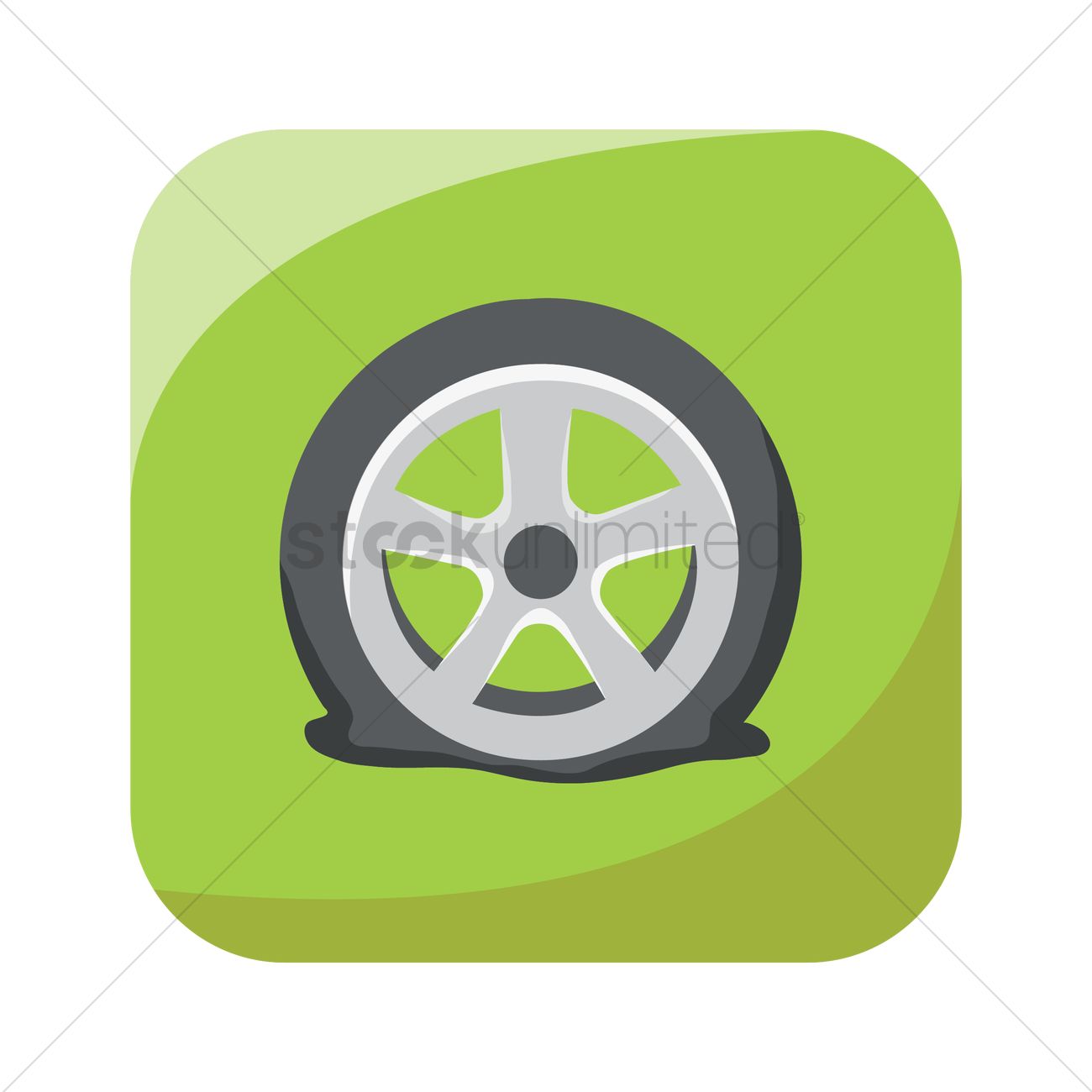 Flat Tyre Vector Image 1300x1300 Flat Tyre Vector Image