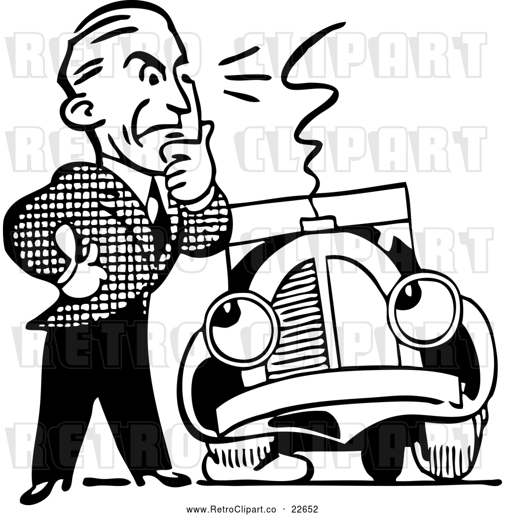 Vector Clip Art Of Retro Man And Car With A Flat Tire 1024x1044 Vector Clip Art Of Retro Man And Car With A Flat Tire