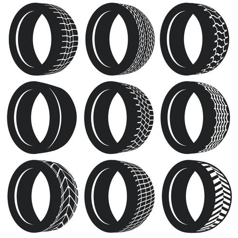 Vector Flat Pneumatic Tire Set 490x490 Vector Flat Pneumatic Tire Set