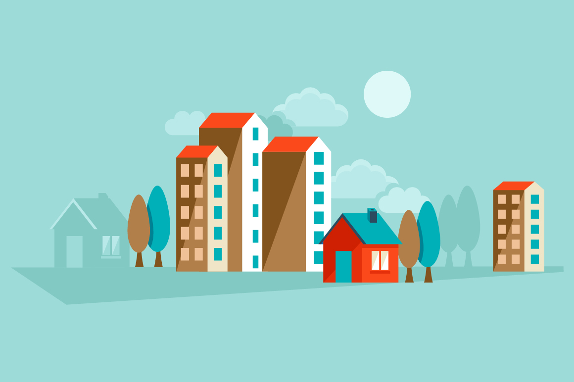 1160x772 Flat City Building Vector Material Free Download