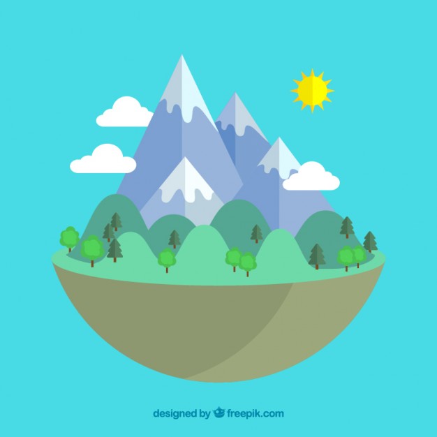 626x626 Flat Floating Landscape Vector Free Download
