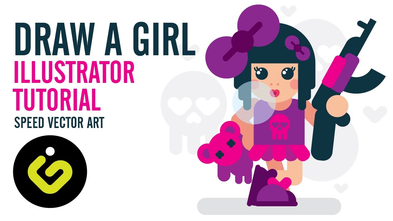 1280x720 How To Draw A Girl, Adobe Illustrator Tutorial, Flat Design Vector