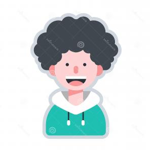 300x300 Character Flat Vector Character Curley Hair, Star Wars Black