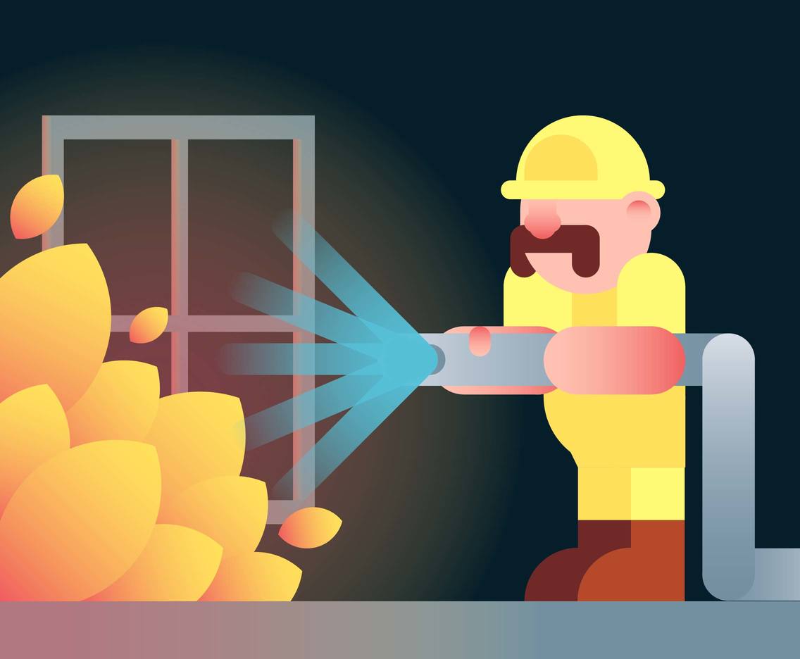 1136x936 Firefighter Flat Illustration Vector Vector Art Graphics